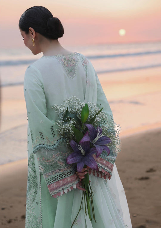 Lawn-3PC Embroidered Shirt With Khadi Net Embroidered Dupatta- 722