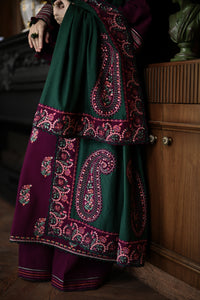 3PC UNSTITCH DHANAK EMBROIDERED SHIRT WITH DHANAK EMBROIDERED SHAWL AND TROUSER- 678