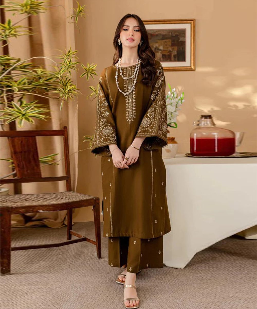 Dhanak Unstich 2PC Embroidered-105