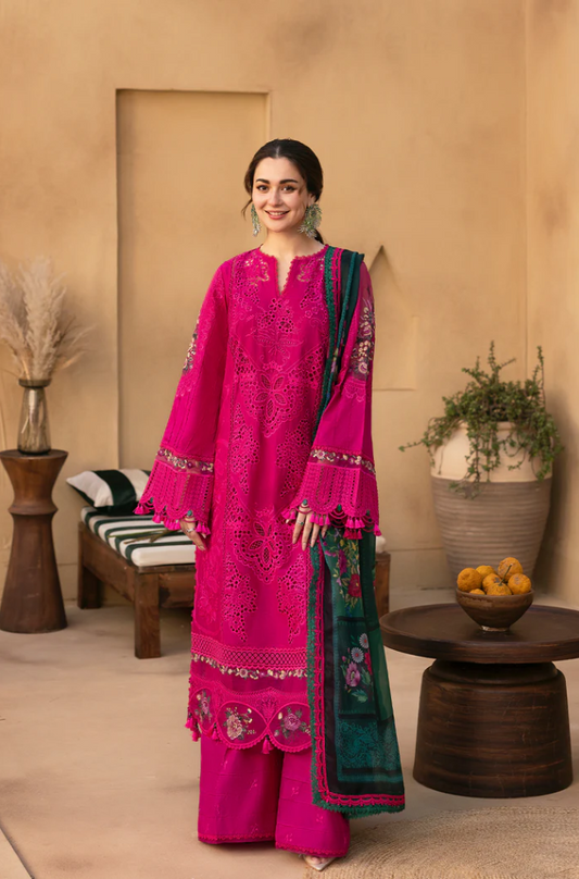 3PC Lawn Unstitch Embroidered Shirt With Digital Printed Jacquard Dupatta 708