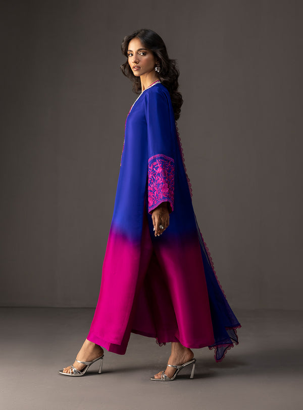 3Piece Unstitched Embroidered and Printed SIlk Suit 230