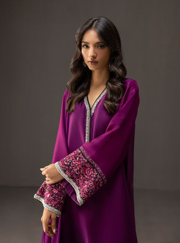 3Piece Unstitched Embroidered and Printed SIlk Suit 226