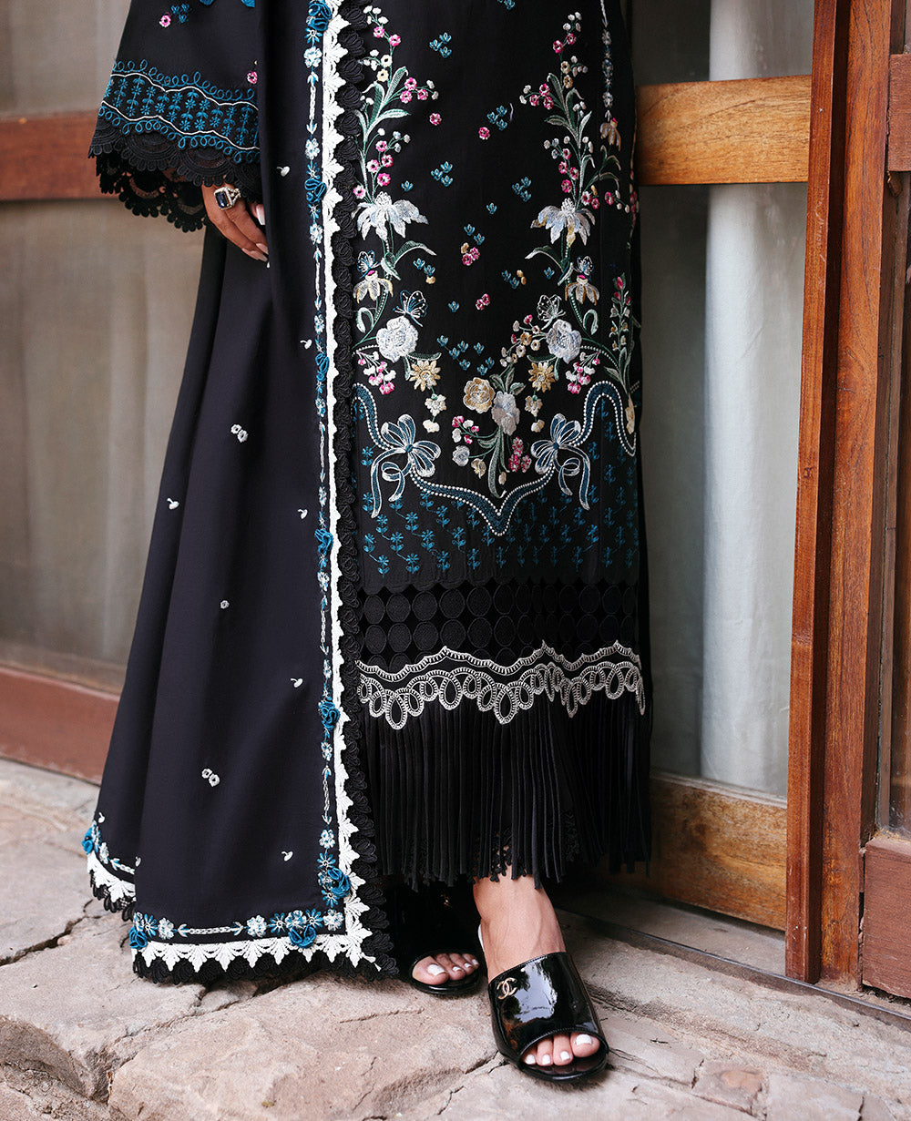 Dhanak-3PC Unstitch Embroidered Shirt with Dhanak Embroidered Dupatta -113