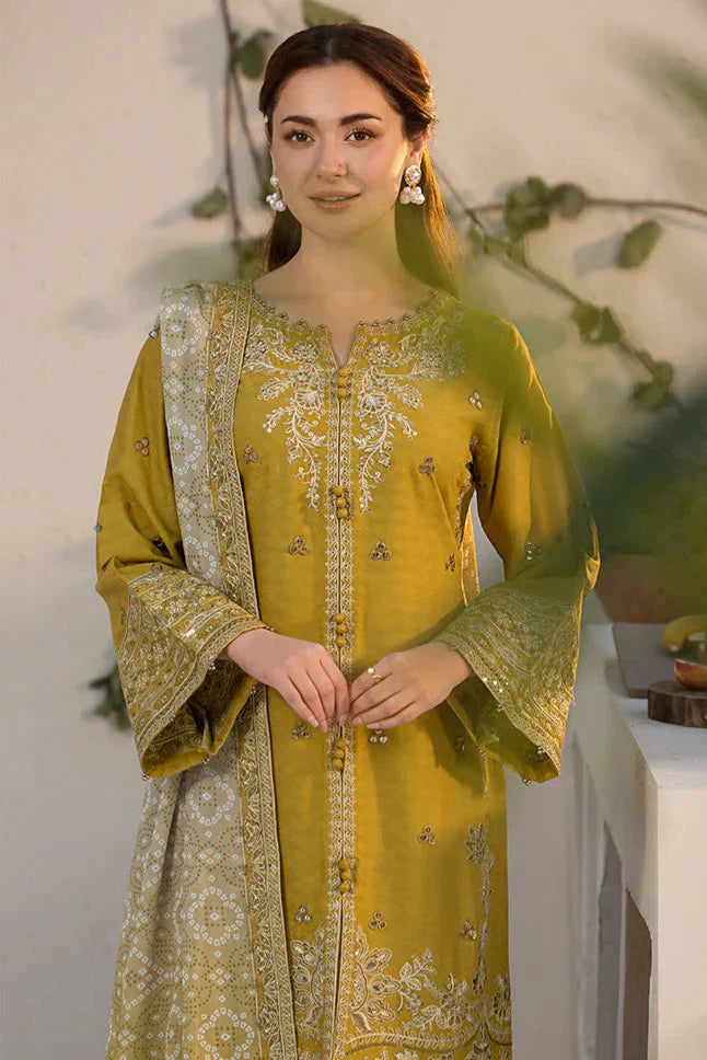 Dhanak-3PC Embroidered Shirt with Digital Twill Printed Shawl 260