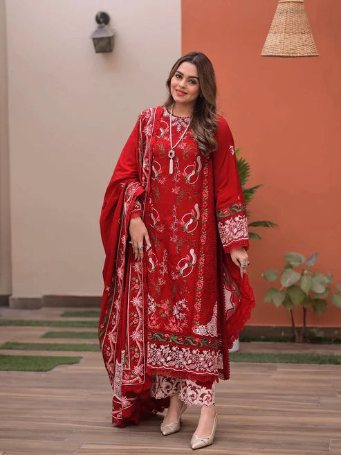 Lawn Unstitched Embroidered Collection with Chiffion Embroidered Dupatta 715