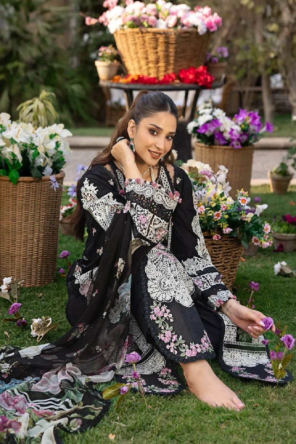 Premium - Luxury Lawn Edition' 26 -Chiffon Printed Dupata-702