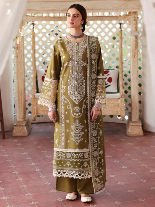 3 Piece - Unstitched Fully Embroidered Lawn Fabric-590